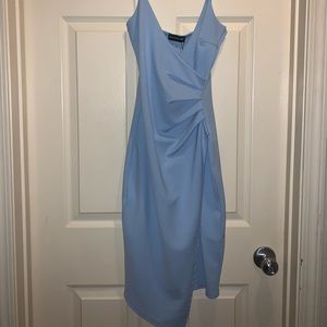 Pretty little thing light blue side slit dress